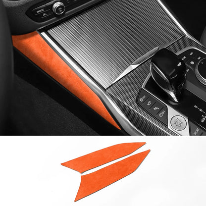 For BMW 2er Two-Door G42 3er i3 G20 G28 4er i4 G23 Center Console Side Trim Sticker Car Interior Accessories Made of Alcantara