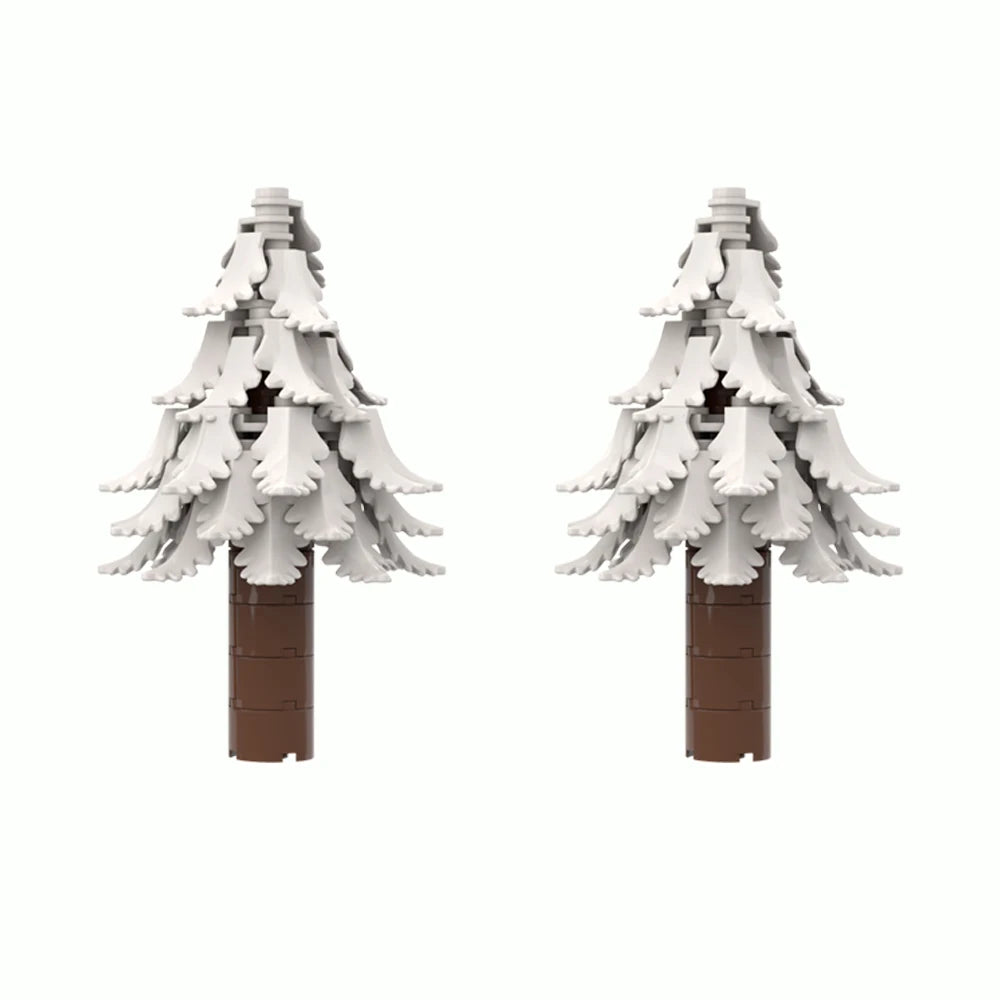 MOC Plant & Tree Parts: Green Grass, Pine Trees, Leaf Flowers & City Building Bricks Accessories - Assemble Blocks Kit
