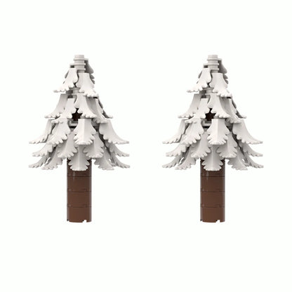 MOC Plant & Tree Parts: Green Grass, Pine Trees, Leaf Flowers & City Building Bricks Accessories - Assemble Blocks Kit