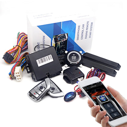 Universal Car alarm with remote starter Autostart system Start stop button system Car accessories Alarm automotive Smart lock