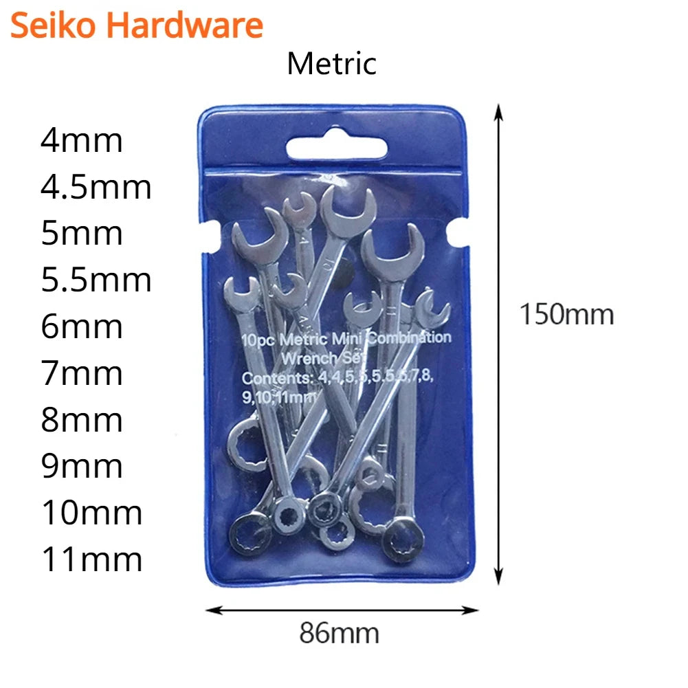 Hand Tool Wrenche Spanner Metric Practical Set Tool Steel 1 Set 10pcs Adjustable Automotive Tool British Repairs