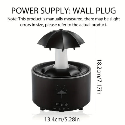 Rotating Raindrop Humidifier, Cool Mist Air Humidifier with Remote, Colorful Night Light, Essential Oil Diffuser, Auto-Off