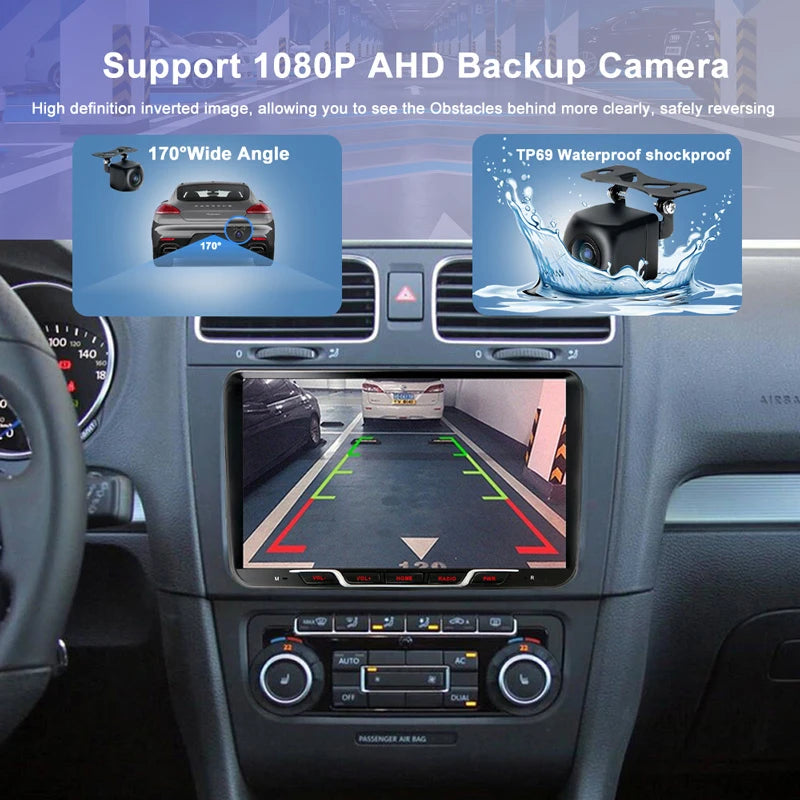 9" 4GB+64GB For VW Scirocco 2008-2015 Car Radio 2DIN Google Map Head Unit GPS Android Auto Stereo Steering Wheel Control