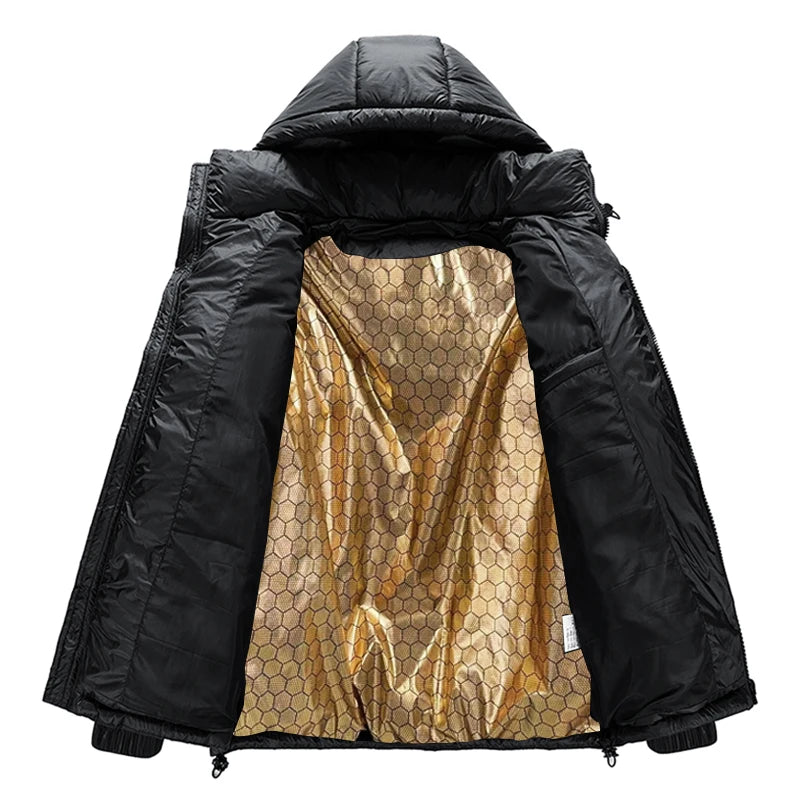 2024 Winter New Men's Goose Down Hooded Down Jacket with Thickened Warmth and Cold Resistance, Same Style for Men and Women