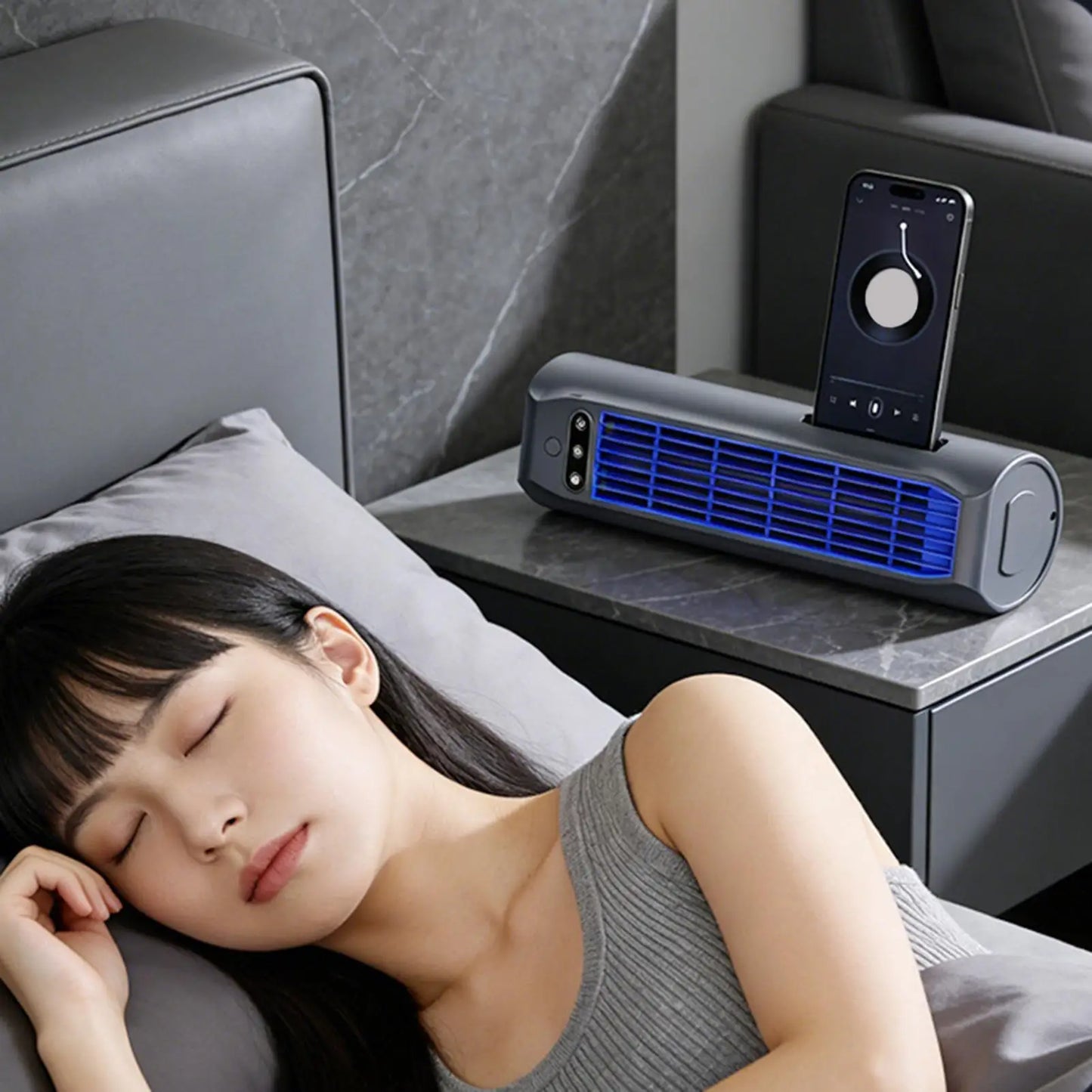 Portable Air Conditioning Fan Silent Household Rechargeable Tower Fan Vertical Desktop Air Cooler For Bedroom Living 3 Speeds