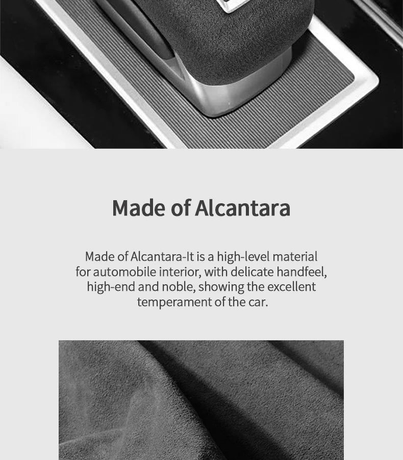 Made of Alcantara For Mitsubishi Outlander 2023 Car Gear Shift Boot Cover Trim Sticker Anti Scratch Interior Tuning Accessories