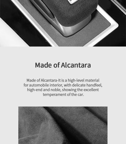 Made of Alcantara For Mitsubishi Outlander 2023 Car Gear Shift Boot Cover Trim Sticker Anti Scratch Interior Tuning Accessories