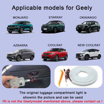 Rear Trunk LED Light Bar Strips Trunk Interior Decorative Lamp Strip Fit for Geely Coolra Monjaro Manjaro Starray Atlas Boyue L