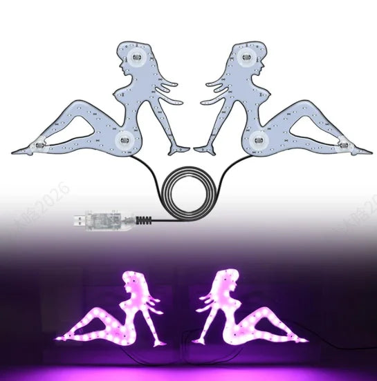 USB RGB Dynamic Big Devil Eyes Light for Cars Trucks, LED Window Screen Animation Sign Flexible Display Panel