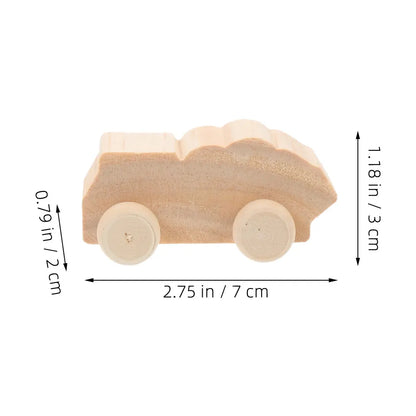 12Pcs DIY Wooden Cars Blank Graffiti Craft Kit Kids Creative Painting Activity Natural Wood Unfinished Car Models Hand Eye