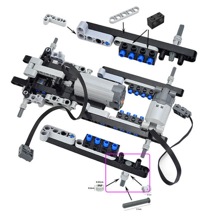 MOC Technical Bricks Car Building Block 4WD Front Axle With Differential for Mechanism Front Suspension Streering System