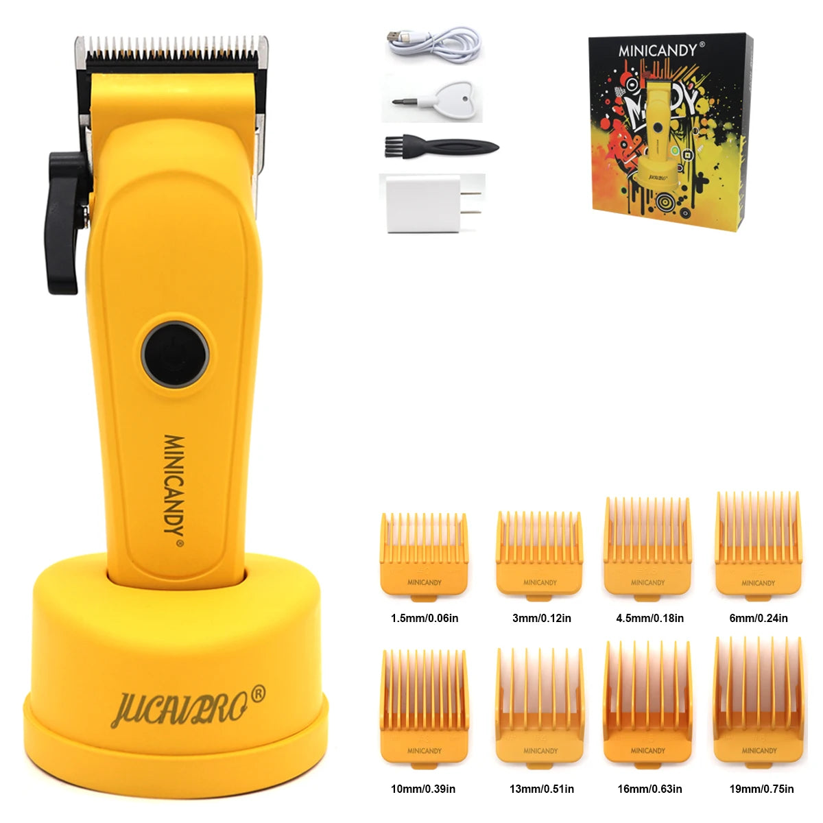 JUCAI Professional Hair Clipper Kit for Men with Brushless Motor DLC Blade 10000RPM With Base Charger Barber Hair Cutt Machines