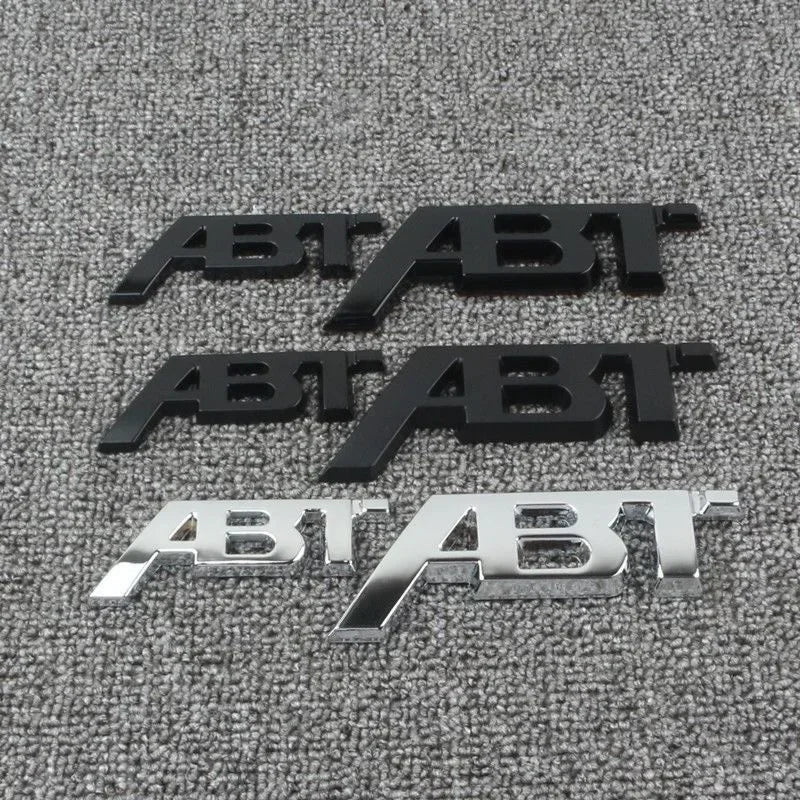 ABT-Style Gloss Black Rear Trunk Emblem - 1PCS Adhesive Badge Compatible with Audi A3/A4/A5/A6/A7/A8 & Q2/Q3/Q5/Q7 Models