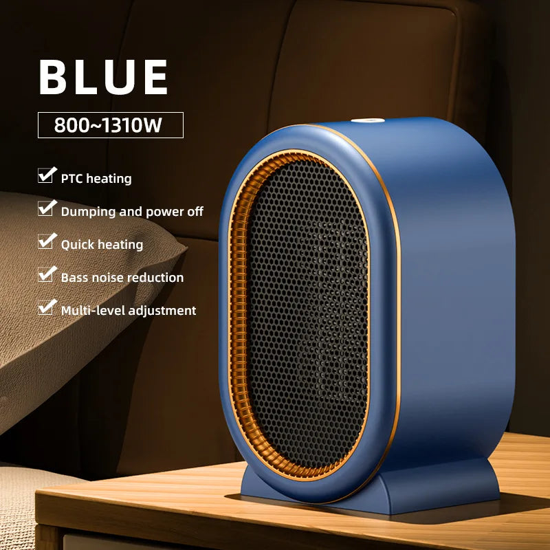 Portable Desktop Ceramic PTC Household High Power 1300W Heater Quick Heat Electric Heater Small Fan Heater
