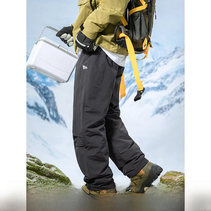 Thickened down Cotton Trousers for Men Winter Outdoor Snow Skiing Windproof Waterproof Warm Straight Leg Pants Youth Casual