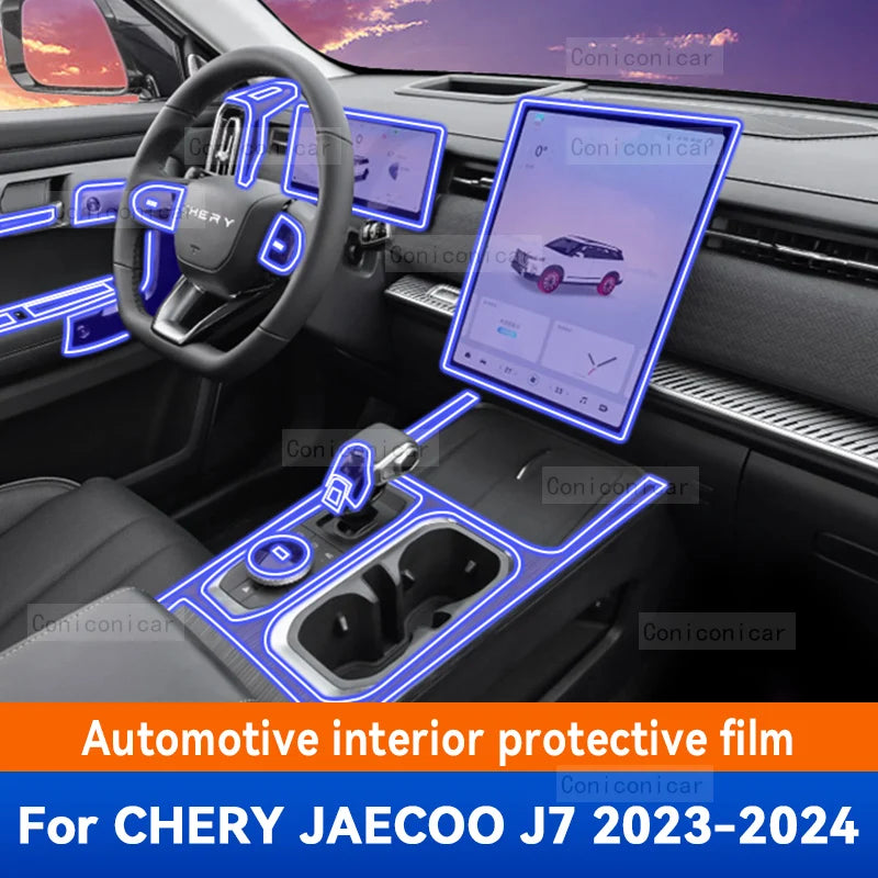 For Chery JAECOO J7 2023 2024 Panel Dashboard Navigation Automotive Interior Protective Film Anti-Scratch Accessories