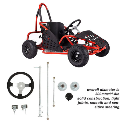 Tie Rod Ball Joint Kit Heavy Duty Smooth  300mm Go Karts Front Steering Wheel Kit Better Grip for 150cc‑250cc Engine