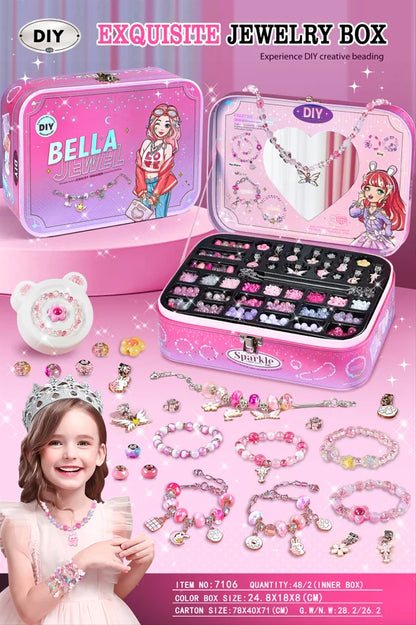 Girls' bracelets Beaded handmade DIY Jewelry Materials Toys Children's Indoor Interactive Puzzle Christmas Birthday Gifts