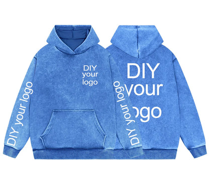 Washed Retro Hoodies 5 Colors 100%Cotton Hoody Customized Personalized Pattern Customization Pullover Team Logo Company Logo