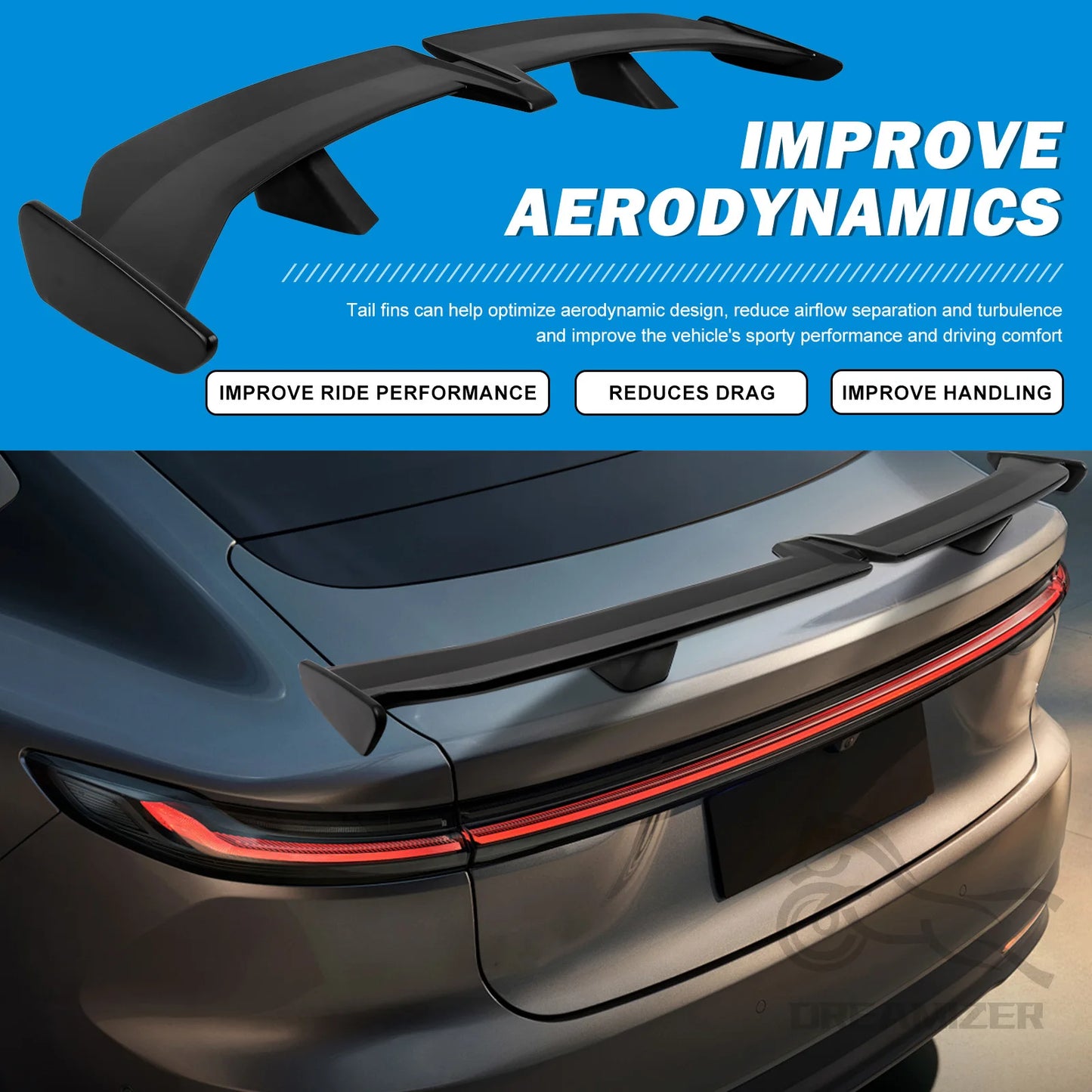 Universal Rear Spoiler MG6 PRO Style ABS Racing Spoiler Wing Rear Trunk Spoiler Wing Lid Tail Hatchback Sedan Coupe Convertible