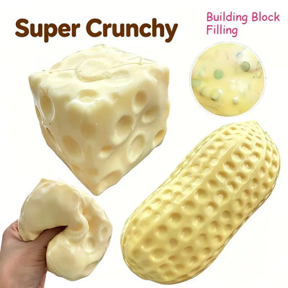 Crunchy Cheese Moldable Stress Ball Squishy Toy No rebound Crispy Peanuts Stress Ball Fidget Toy ASMR Sensory Stress Relief Toys