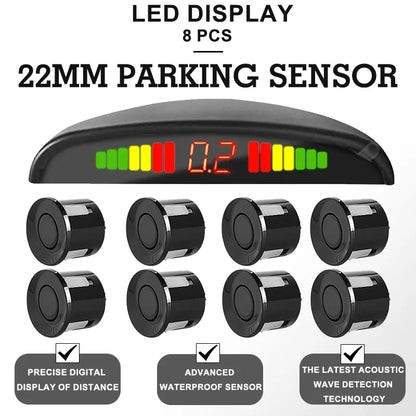 Multi-radar LED Display Parking Sensor Kit 6/8 Probe Backup Radar Detector 12 Colors Car Parking Assistance System