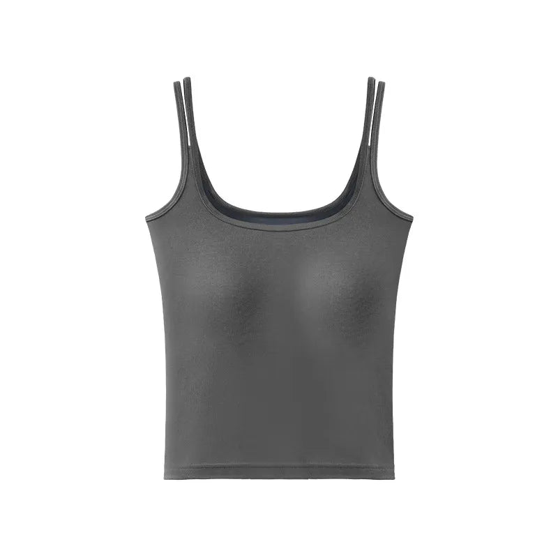 Premium New Women's Camisole with Built in Bra Summer Back Beauty Tank Top for Outer & Layering Wear
