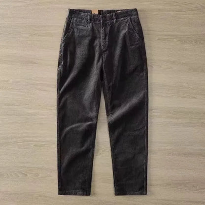 Men's Corduroy Straight Leg Pants Autumn Winter Wear Resistant Dirtproof Outdoor Work Casual Sports Warm Trousers
