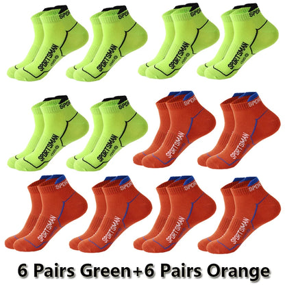 12 Pairs Summer Socks Men's Ankle Running Sports Socks Mesh Breathable Sweat Absorbent and Odor Fitness Low Cut Short Socks Thin