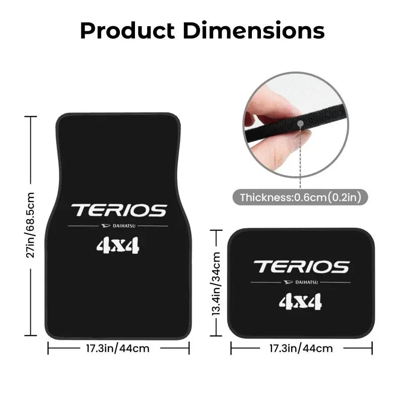 Custom Daihatsu Terios Print Car Floor Mats Carpets Vehicle Front & Rear Foot Mats with Non Slip Backing All Weather for Car SUV
