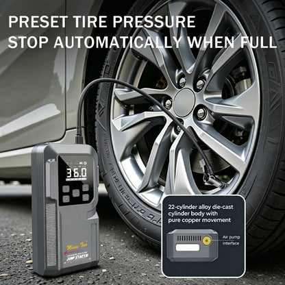 2000A 180Psi Car Emergency Multifunction 12v Battery Booster Tire Inflator Super Compressor Jump Starter Power Bank Air Pump