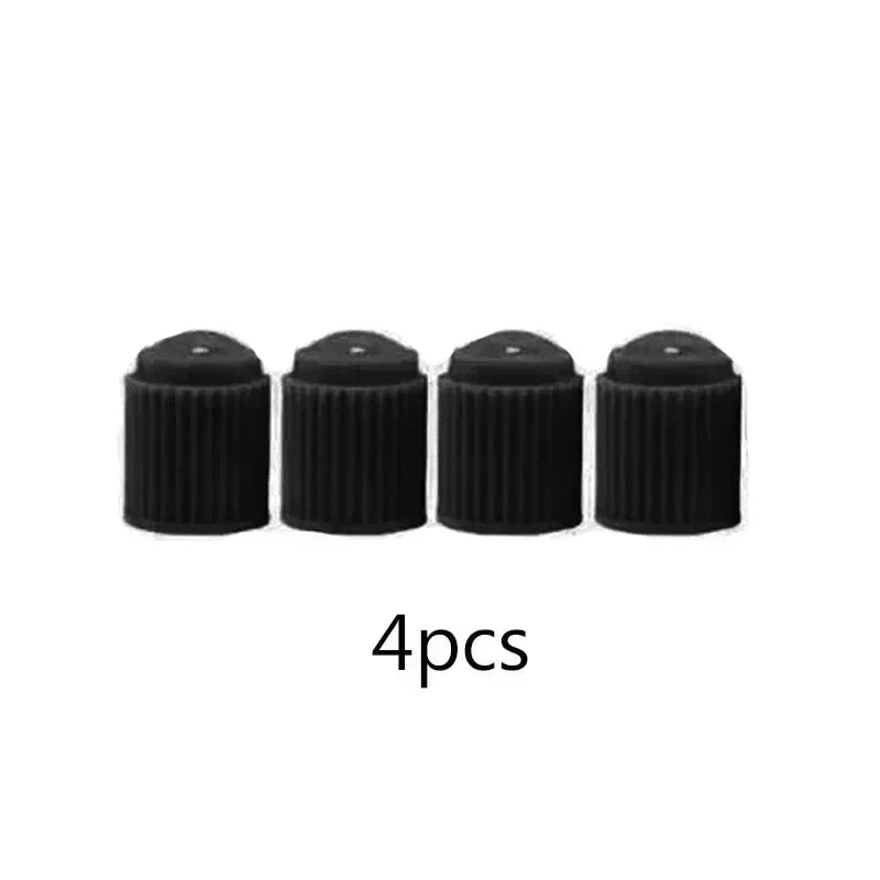 4-1000Pcs Car Tire Valve Plastic Black Bike Tyre Valve Caps with O Rubber Ring Covers Dome Shape Dust for Car Motorcycles