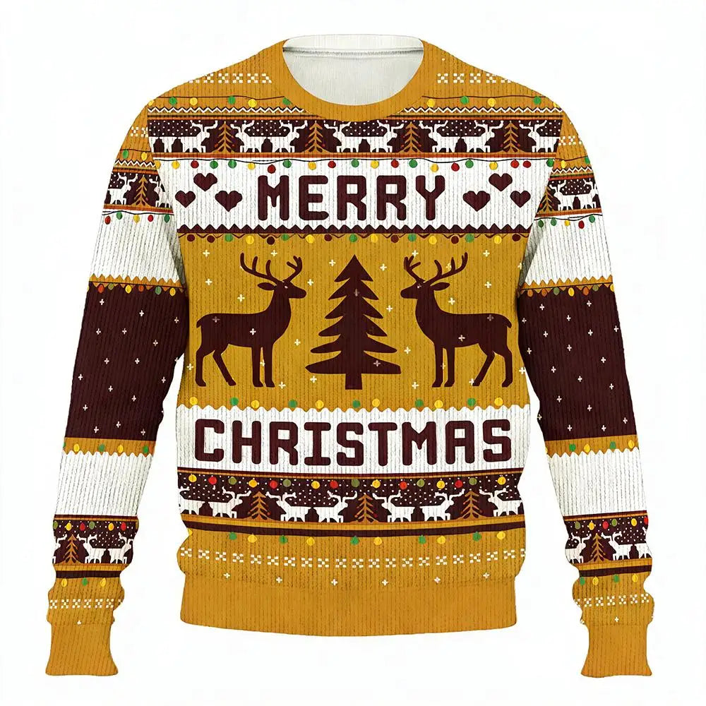 Funny Customizable Photo Ugly Christmas Sweater Personalized DIY Face Family Pullovers 3D Printed Patterned Men/Women Gift Tops