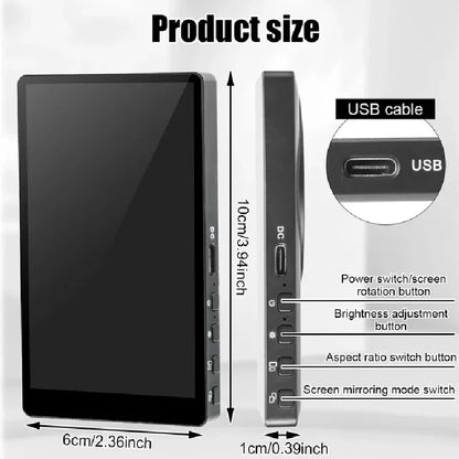 Magnetic Phone Vlog Selfie Monitor Screen, Wireless Back Camera Monitor for Live Streaming & Video Recording, iPhone & Android