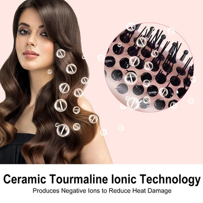 Hatteker Home Use Electric Curling Comb Long Short Hair Styling Brush Heat Resistant Hairdressing Tool Inner Buckle Curl