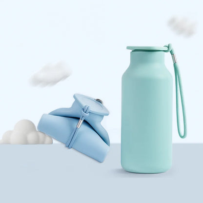 600ml Portable Telescopic Silicone Folding Water Bottle - Convenient for Travel and Camping Water Dispenser