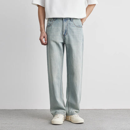 Lyocell Straight Jeans Summer 2025 New Thin Retro Loose Casual Fashion Wide Pants Straight Pants Large Size Jeans 25-36