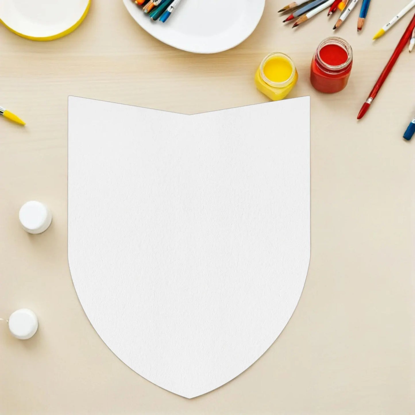 14Pcs Blank Paperboard Shields Unfinished Kids Knight Party Crafts 16.5x13 Inches DIY Decoration Cardboard Craft Kit for Role