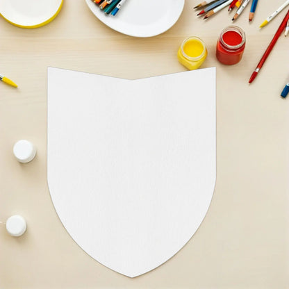 14Pcs Blank Paperboard Shields Unfinished Kids Knight Party Crafts 16.5x13 Inches DIY Decoration Cardboard Craft Kit for Role