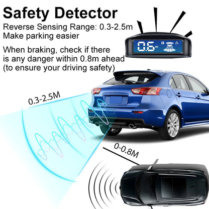 Auto Parktronic 8-Sensor Parking Radar Backlight LCD Monitor Universal Reverse Detection System For Cars