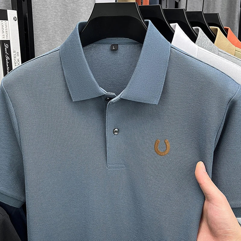 Designer Edition 100% Cotton Men Short-Sleeved Polo Shirt Lapel Button Various Colors Embroidery Fashion Hot-Selling Sports Tops
