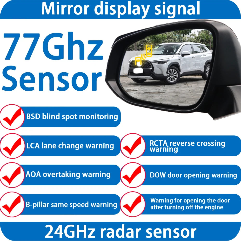 ZhuCamX DSM BSD Blind Spot Detection Monitoring Ultrasonic Warning Lane Assist System