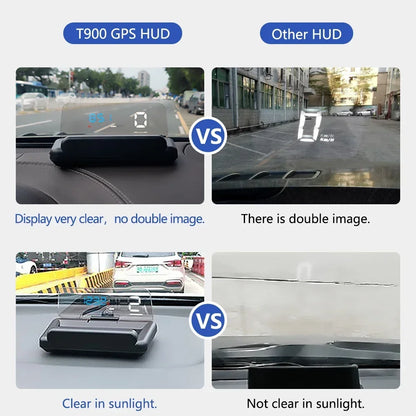 C500 BLUE OBD /T900 GPS HUD Gauge Display Car Head Up Display LCD Car Turbo Gauge Digital Odometer Universal Speed On-board Comp
