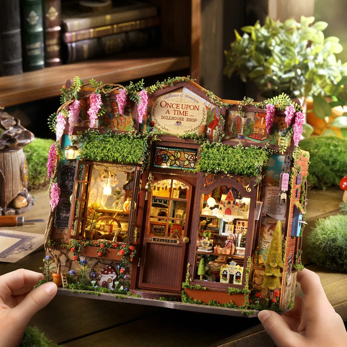 Micro house doll house kit 3D puzzle assembly building model DIY handmade toy set, room bedroom decoration wooden crafts Christm