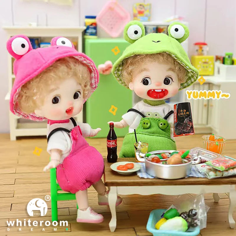 Ob11 Bjd Doll Dolls For Girl 14cm Halloween Collectible Limited Edition Dress Bloody Makeup Cute Christmas Gift Pig Boy Magician