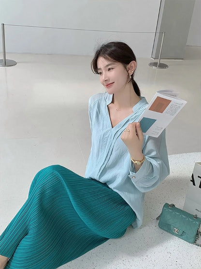 Unique Folded Design Sleeveless Top Set for Small Women Elegant Suitable Travel Wear Polyester Summer T-Shirt round Neck High...