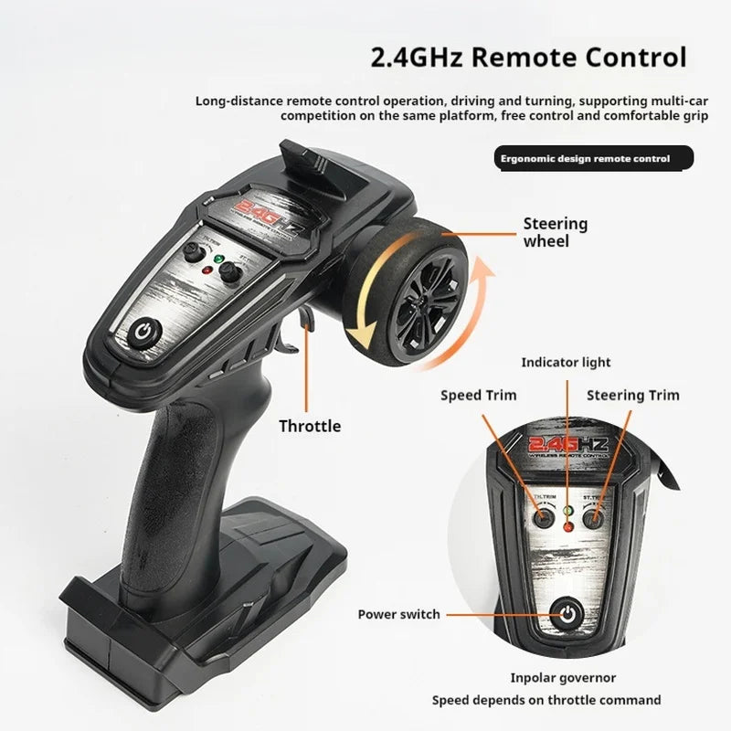 UJ High-Speed RC Car Toy - Electric Off-Road Racing 4WD Proportional Control 75-100km/h Four-Wheel Drive Remote Control Vehicle