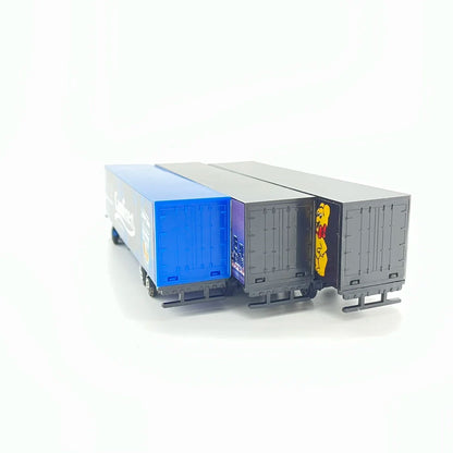 2Pcs HO Scale 1:87 Truck Container Model ABS Trailing Truck Sand Table Scene Layout Vehicle Diorama kits Random Colors