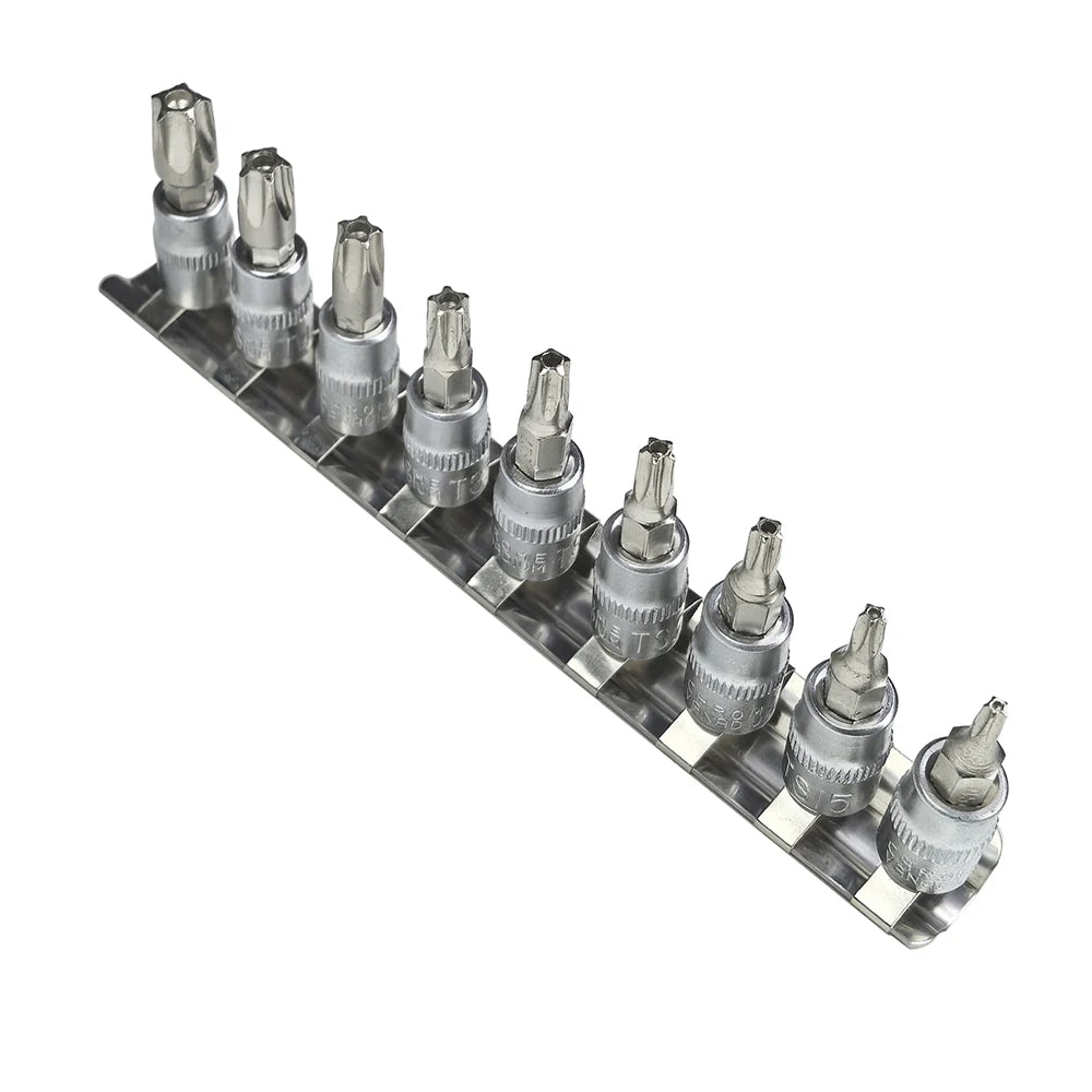 9pcs/set 5 Point Star Torx Screwdriver Bit Drive Socket Pentalobe TS10 TS15 TS20 TS25 TS27 TS30 TS40 TS45 TS50 Tools