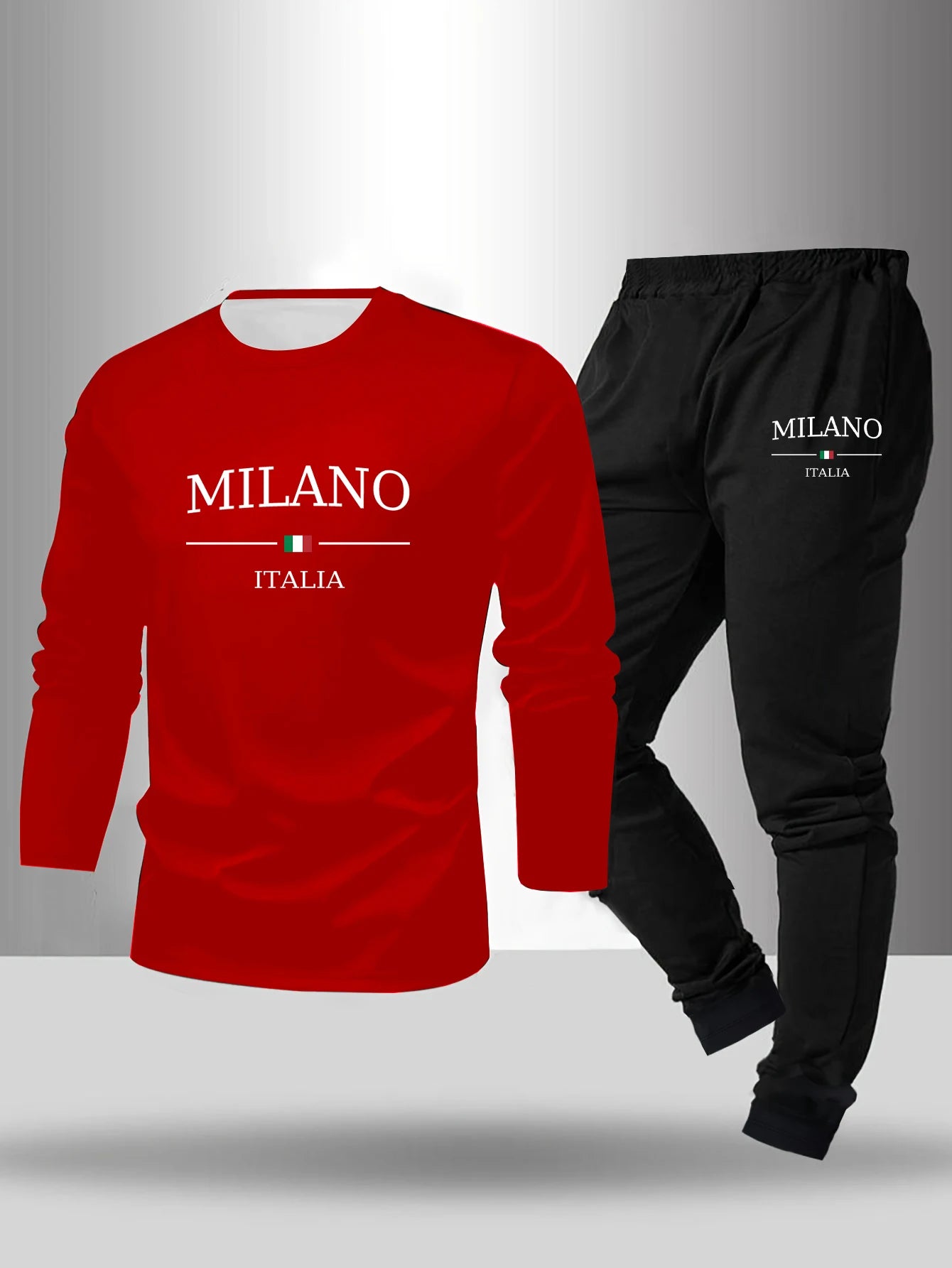 2-piece men's sleepwear set for spring summer autumn winter long sleeved pants letter patterned base shirt home wear set